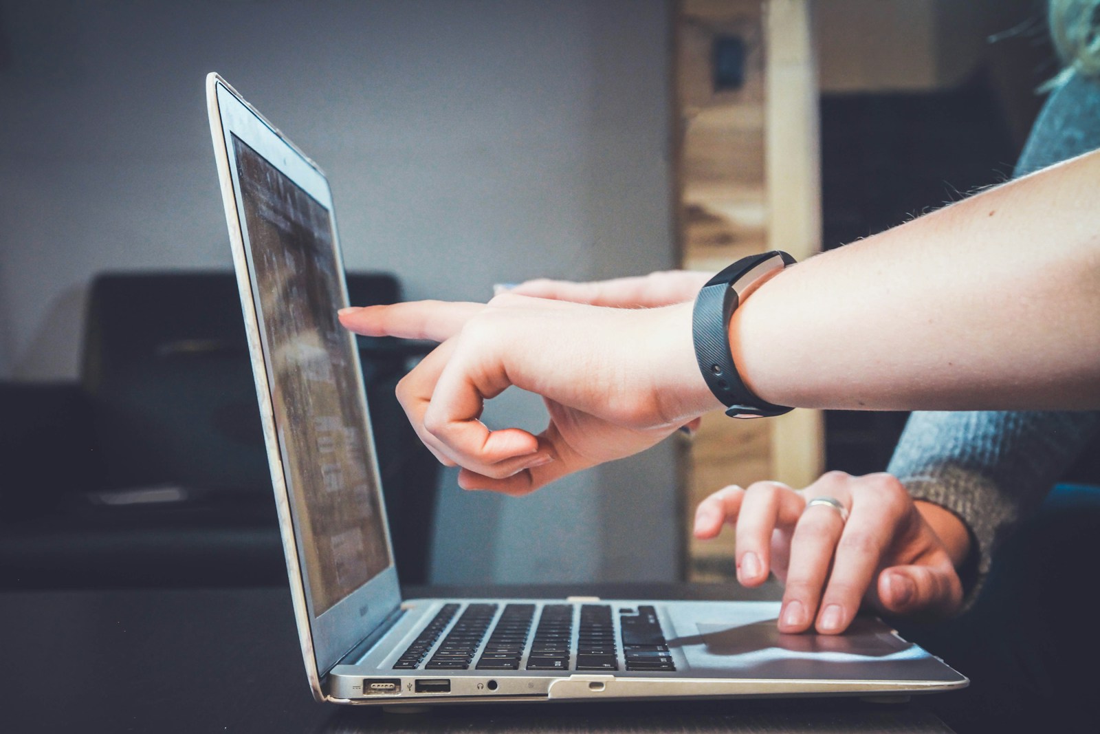Student using a laptop for online learning